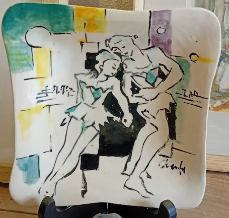 Dessin sur céramique réalisé avec Véronique Pédréro